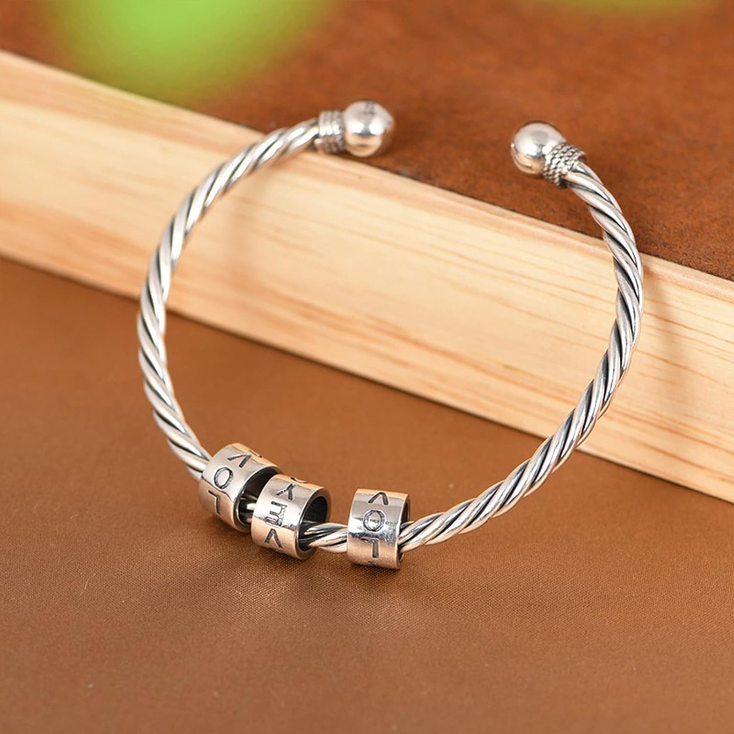 スターリングシルバー ツイストブレスレットとリングセット スティーブ