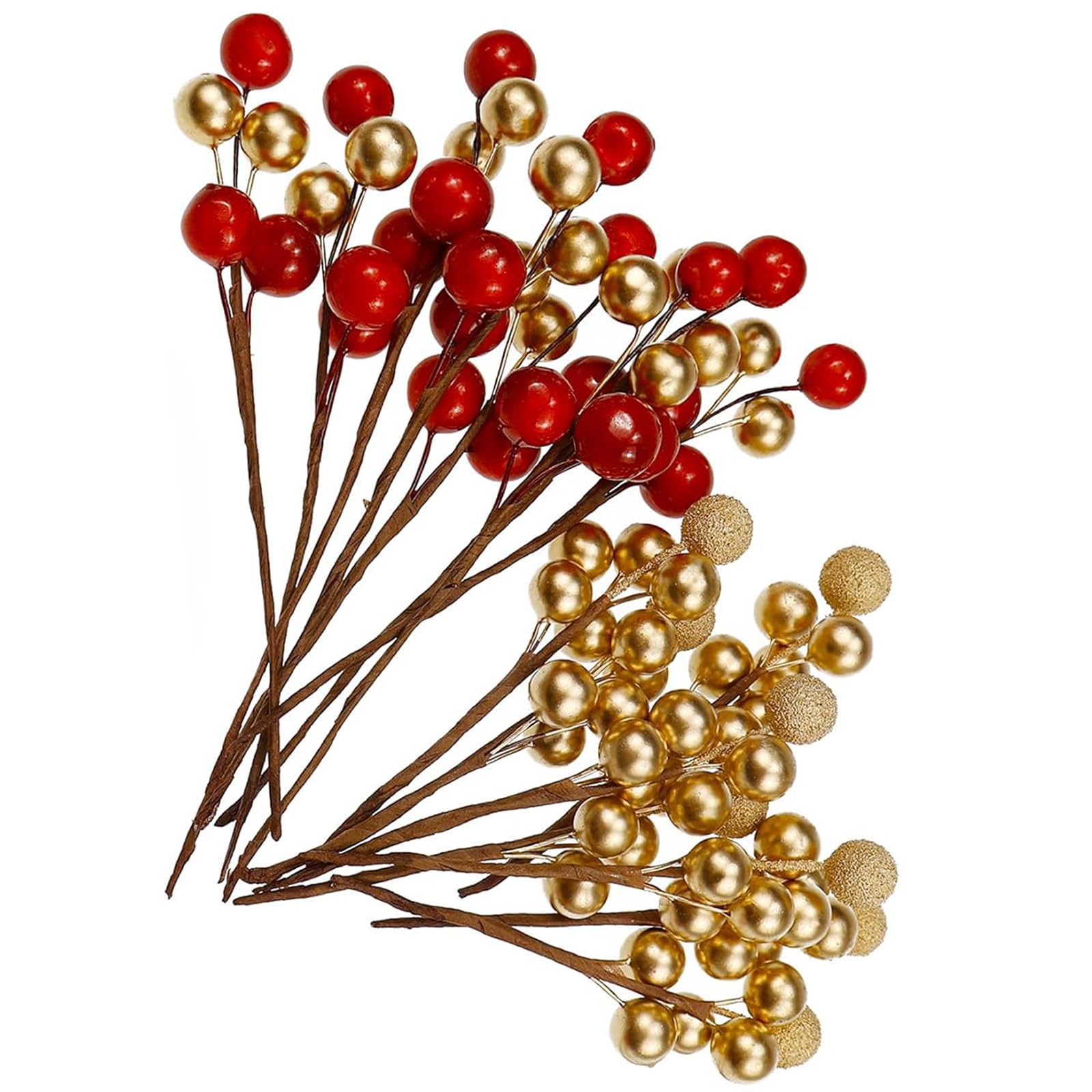 HoJJaSelect 20Pcs Red Berry Stems Artificial Christmas Tree Decorations