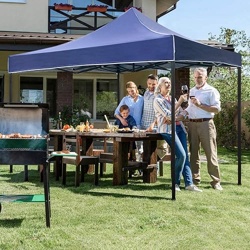 Miniatura 7 de Tienda de campaña desplegable de 10 x 10 pies, tienda de campaña plegable comercial al aire libre con bolsa de transporte con ruedas, bolsa de arena