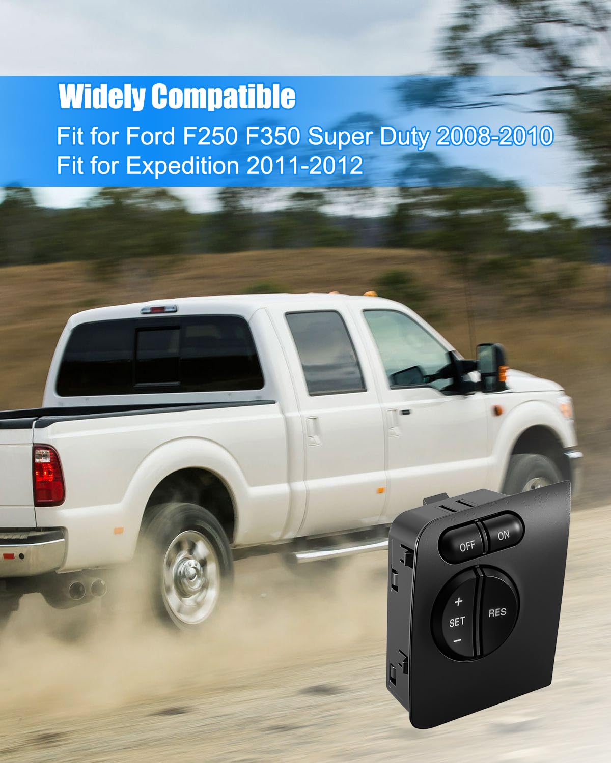 Cruise Control Switch Fit for Ford F250 F350 Super Duty 2008 2009 2010 Expedition 2011 2012 Replace 7L2T-9E740-CAW