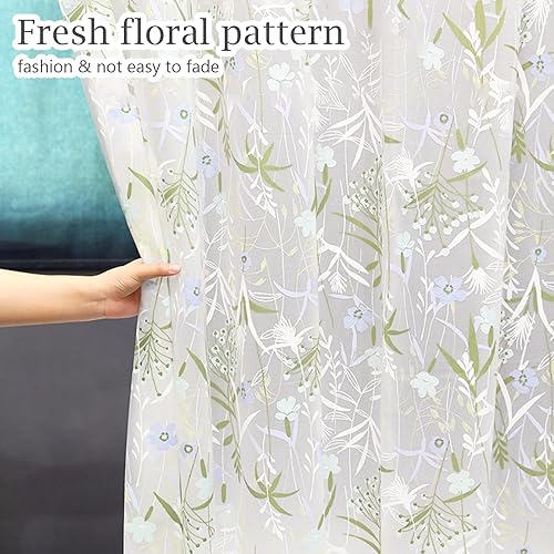 Miniatura 2 de Forro de cortina de ducha impermeable de EVA, diseño mate transparente y esmerilado con 12 ganchos, suave al tacto, privacidad y transparencia de la