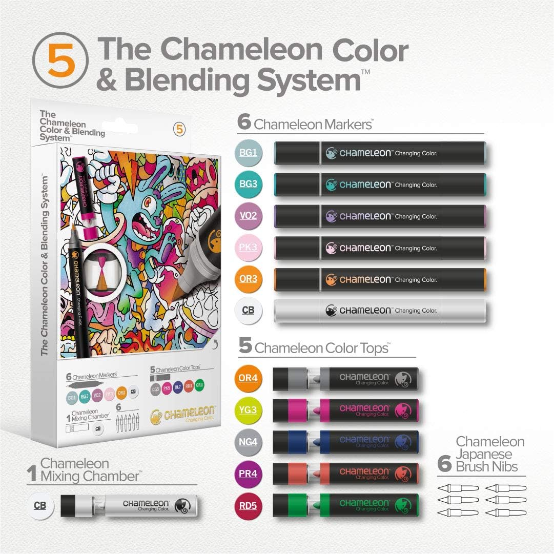 Chameleon Color & Blending System, 6 Pens + 6 Tops – Set 5 – BigaMart