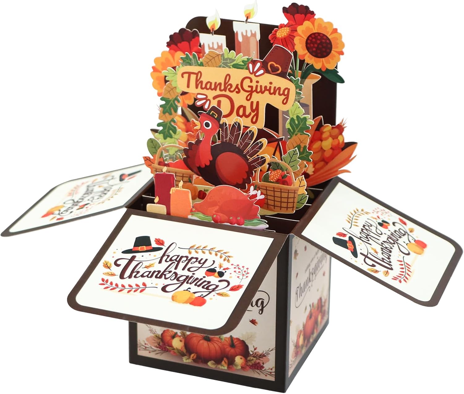 Amazon.com : D4DREAM Thanksgiving Pop Up Card 3D Turkey Pop Up Thanksgiving Greeting Cards Fall ...