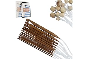 KnitPal All Aluminum Handle Tunisian Crochet Hook Set with Cable: 16"(40cm) Length...