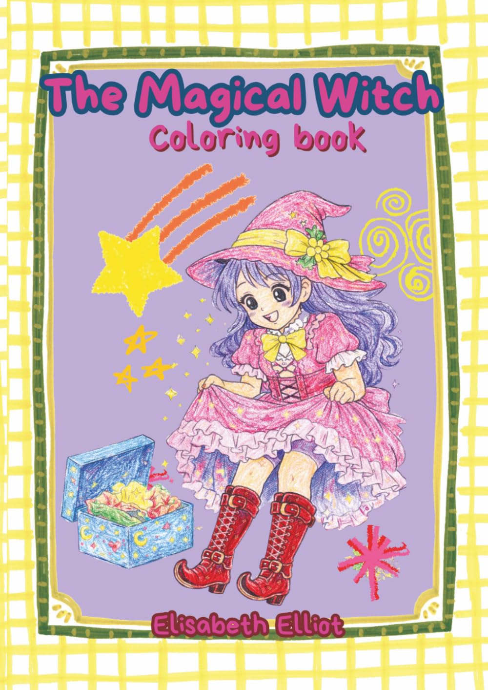 The magical witch coloring book: Cute & Cozy Fantasy Witches, Kawaii Magic, Relaxing Coloring Book for Teens & Adults