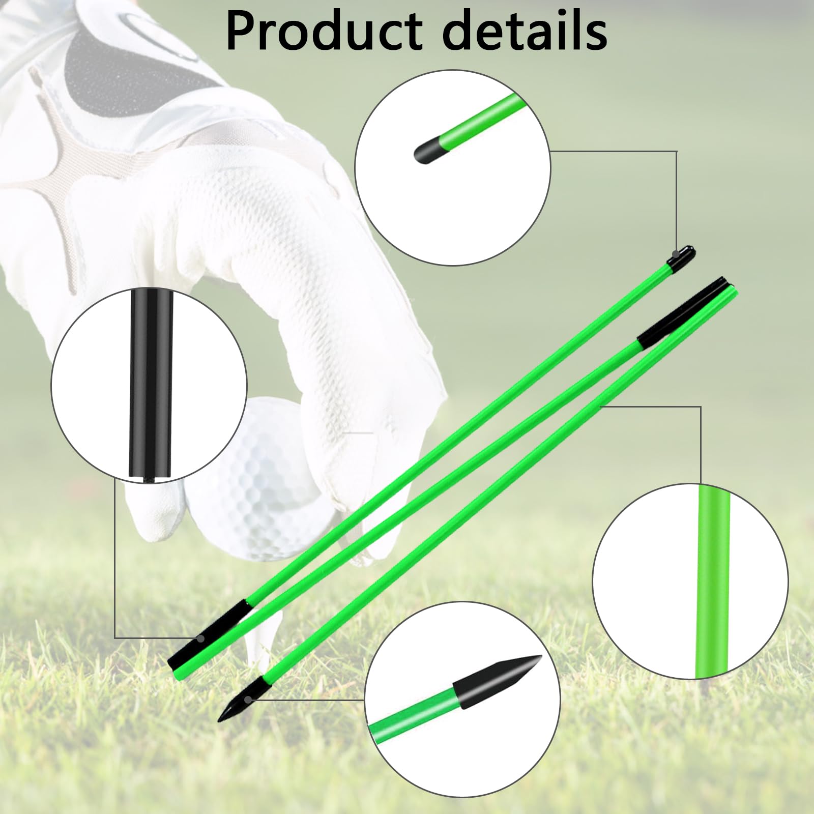 Palos de Alineación para Golf Plegables 122,5 cm Juego de 2