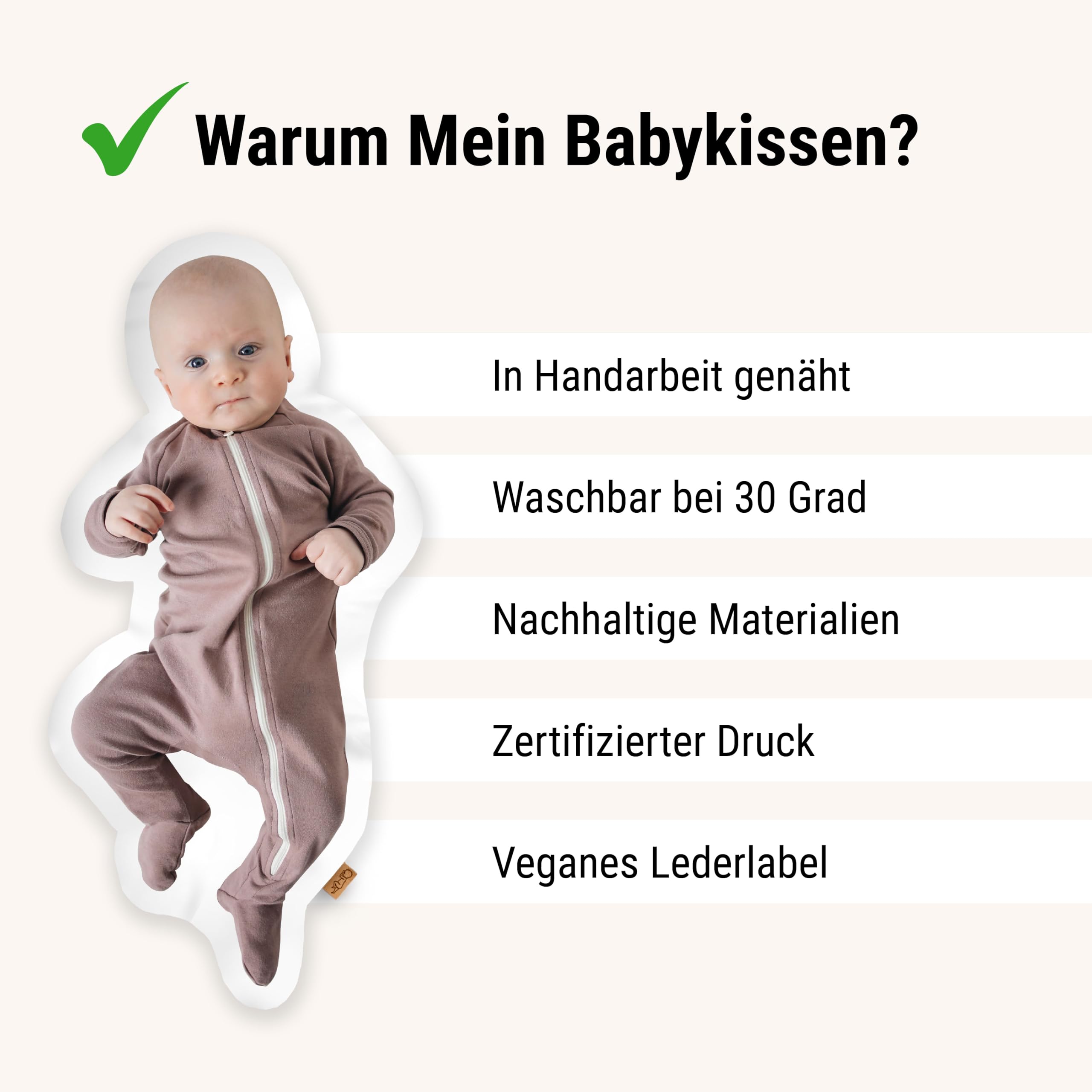 Personalisiertes Geburtskissen Fotokissen zur Geburt 1:1 Maßstab ohne Gewicht | Mit Namen für Neugeborene | Erinnerungen in Originalgröße Jungen Mädchen | Geschenk zur Taufe
