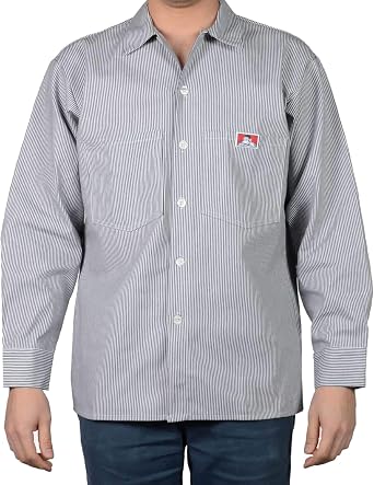Ben Davis 11238 Mens Button Long Sleeve Hickory Shirt