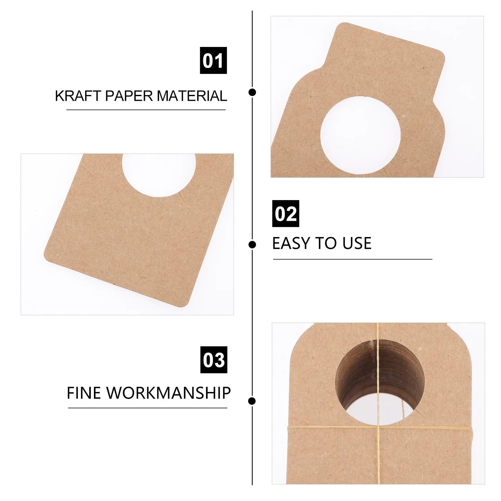 Lot de 200 étiquettes de goulot de bouteilles de vin en papier kraft pour brassage à la maison