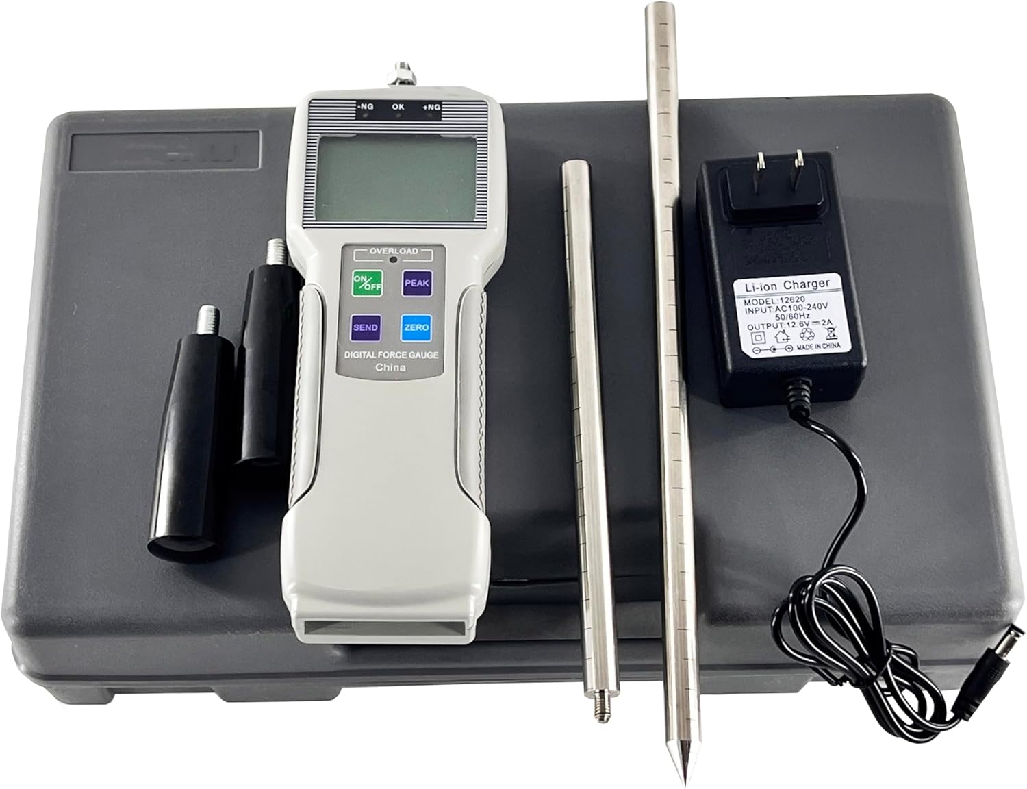 Soil Compaction Tester Soil Hardness Meter Soil Load Penetrometer for After Rolling Backfill Soil Clay Sand Mixed Soil with Range 0-100kg/cm² 0-1000N/cm² 0-10000kPa Accuracy +/-0.2% Storage 999 Datas
