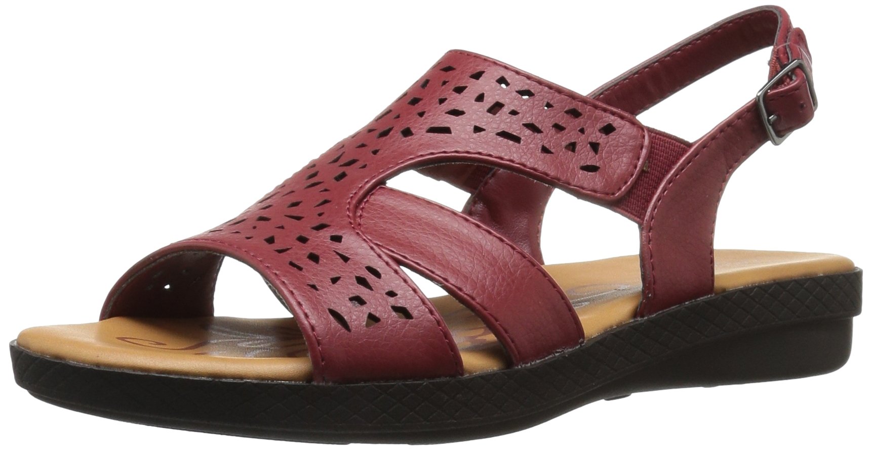 Easy Street Women's Bolt Flat Sandal, Red, 9.5 M US