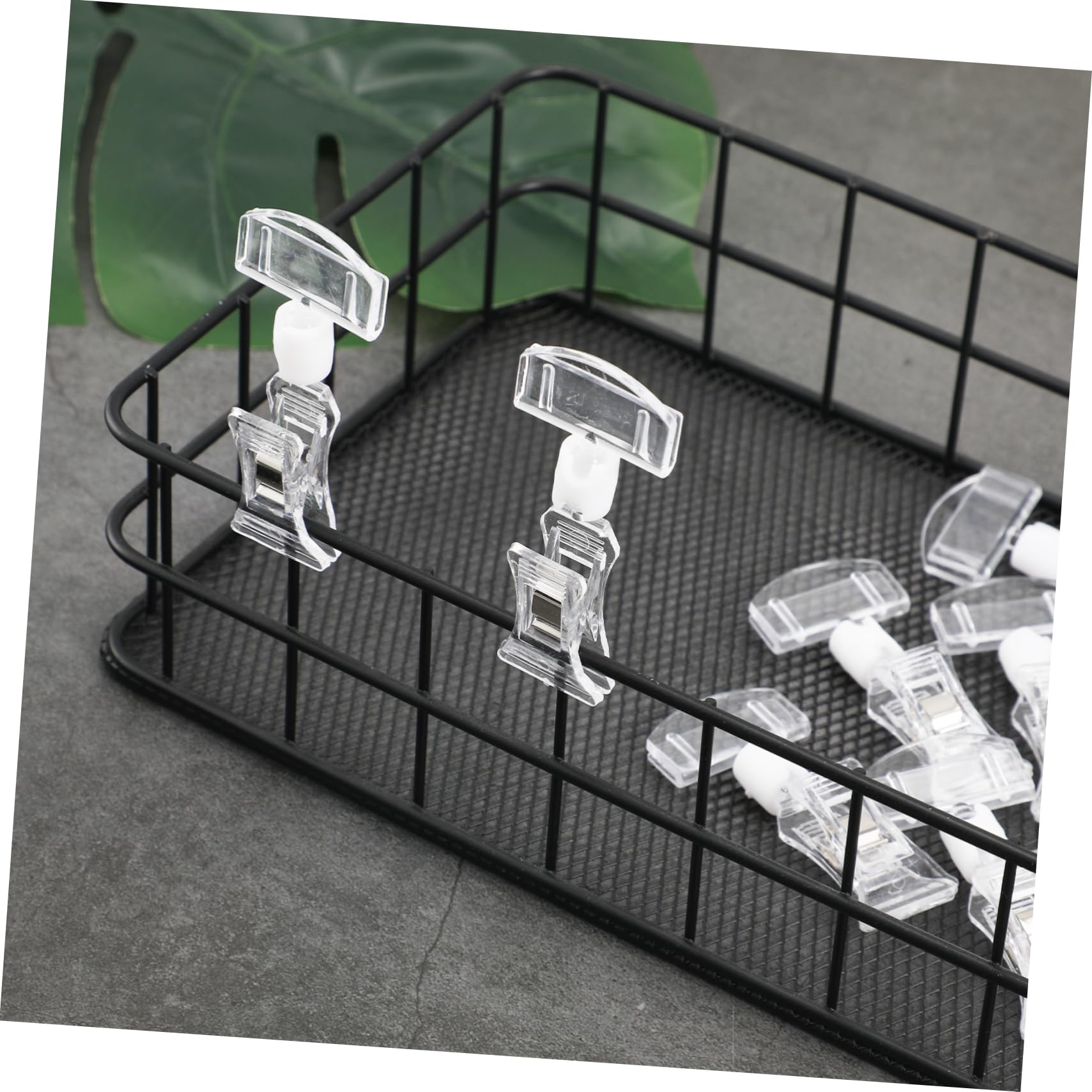 EXCEART 50 Pcs Carpeta publicitaria acrílica soporte de exhibición de etiqueta de precio letreros de pizarra para comida hollas de precion peana monitor estante de exhibición cestas mini