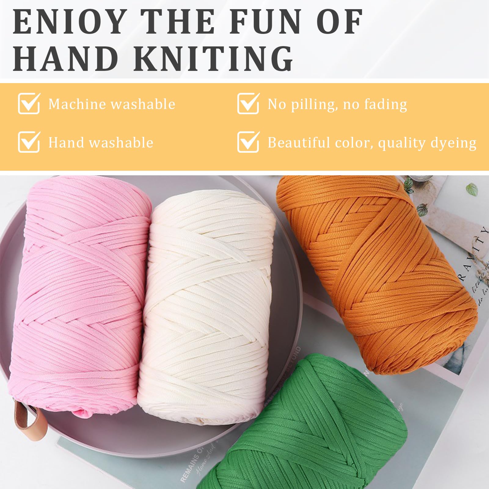 Hengrongshen T-Shirt Garn 400g - Dickes Baumwollgarn Zum Häkeln