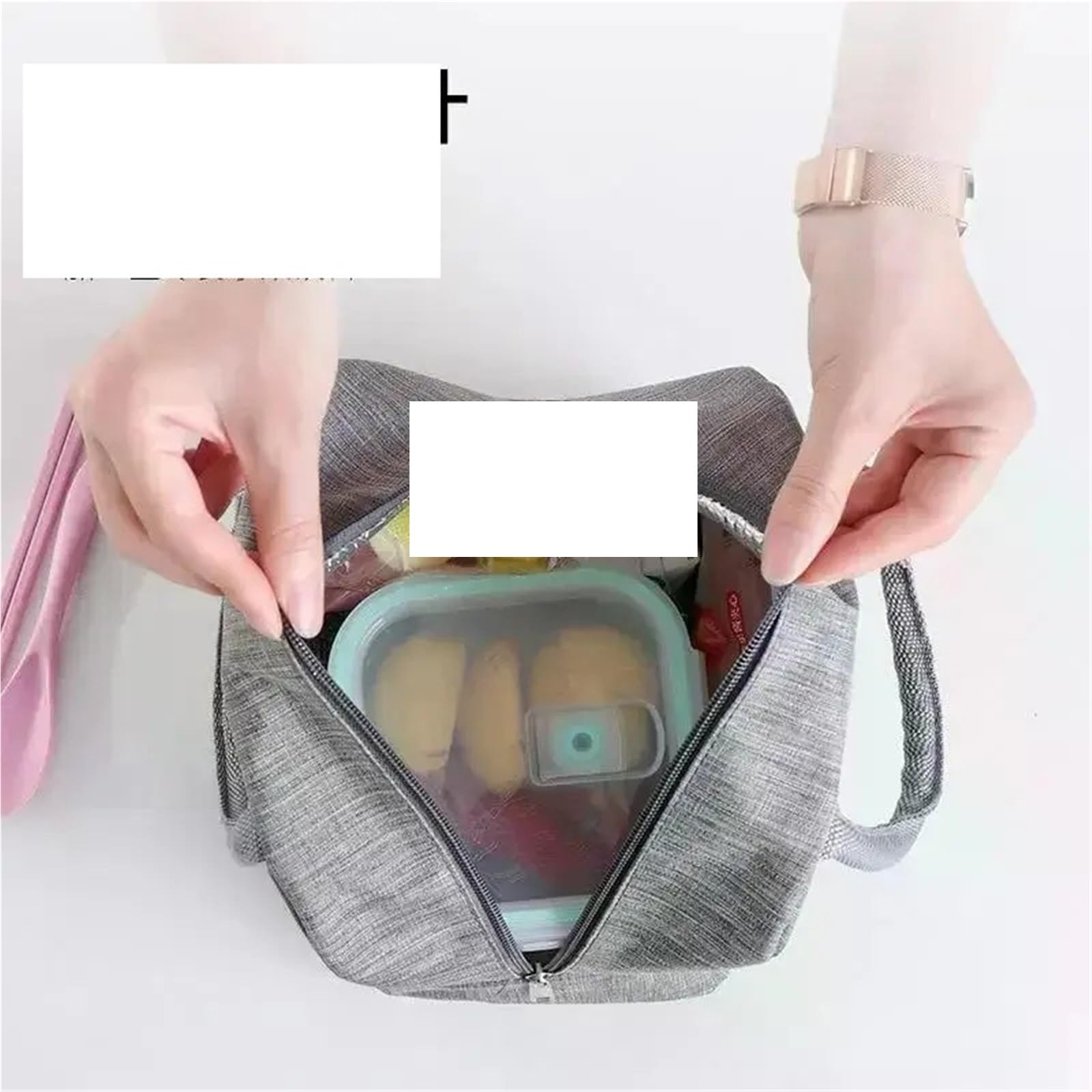 Fiambrera portátil de viaje for Picnic, 2 uds., almacenamiento alimentos, bolsa térmica for desayuno, almuerzo con asa, aislante for mujer y niño Para El Trabajo