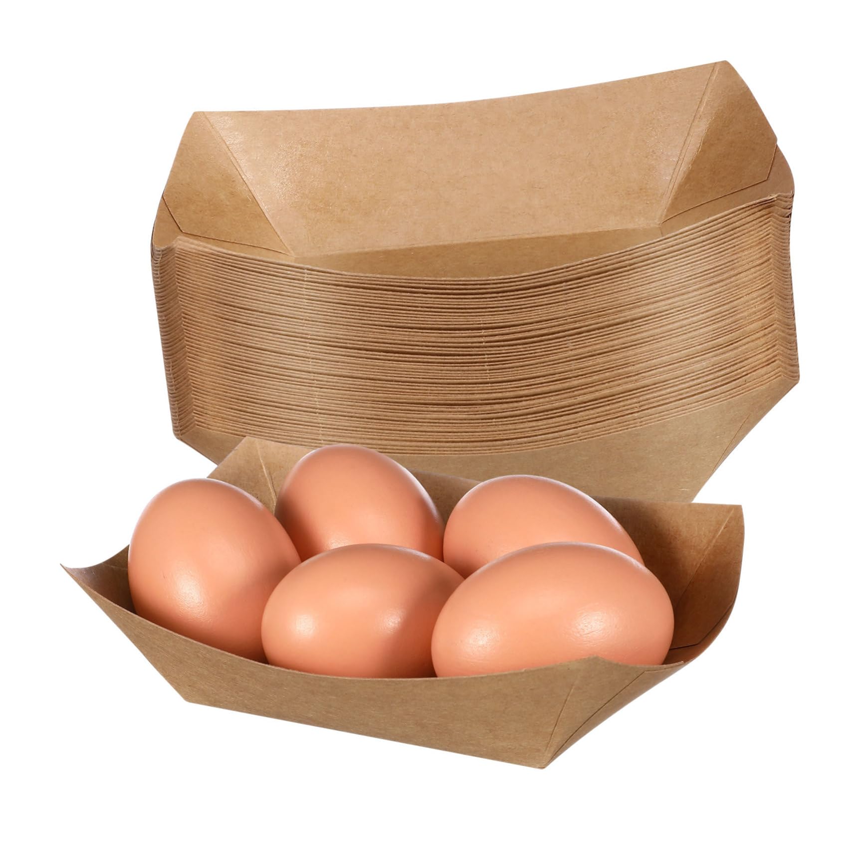 PEPLAYTAL 50Pcs Paper Serving Trays Leak Finger Food Plates for Parties Versatile Food Containers for Hot Dogs Barbecues Desserts for Catering and Gatherings