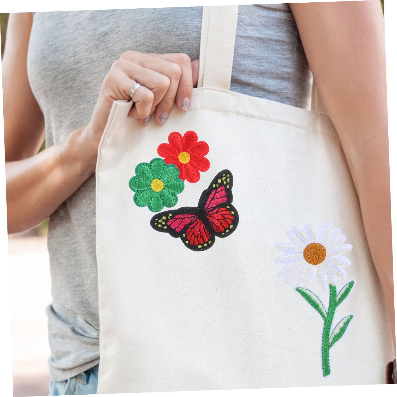 EXCEART 195 Stk Gestickter Stoffaufnäher Blumenbeete Für Kinder Dekorative Patches Abzeichen Annähen Frühlingsblumenbeete Gestickte Blumenflecken Patch-jeans Jahrgang Polyester Kombination