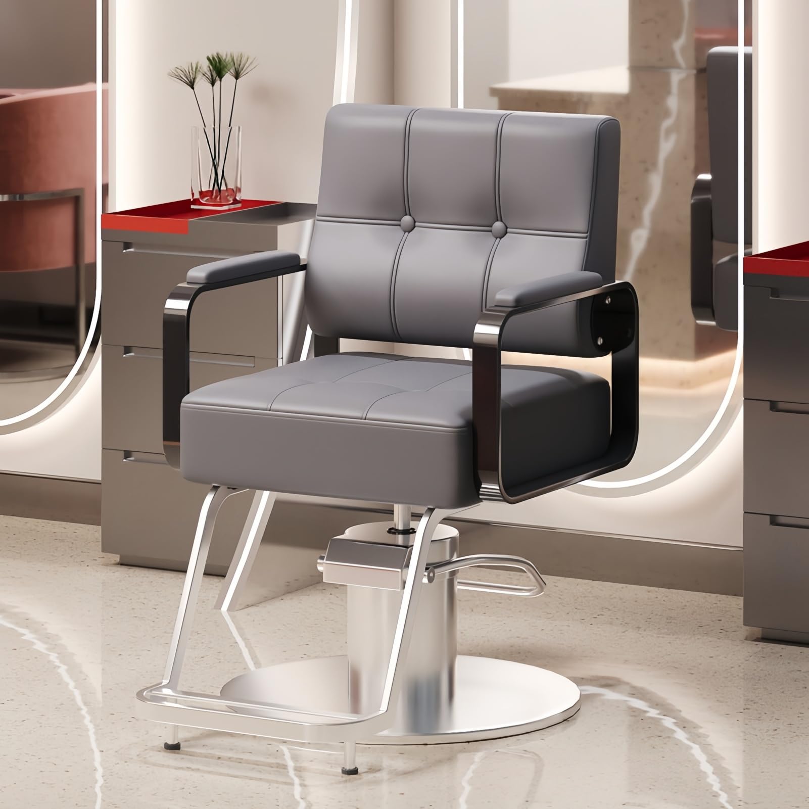 Fotel salonowy Fotel fryzjerski - do salonu i zakładu fryzjerskiego | Regulowana wysokość, solidna konstrukcja, możliwość obrotu o 360°, posiada stalowy ciężarek, salon i zakład fryzjerski
