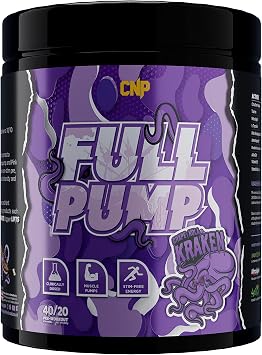 CNP Professional Full Pump, Strong Stim Free Energy and Muscle Pumps Pre-Workout, 20/40 Servings, 300g, 4 Flavours Available Grape Kola Kraken