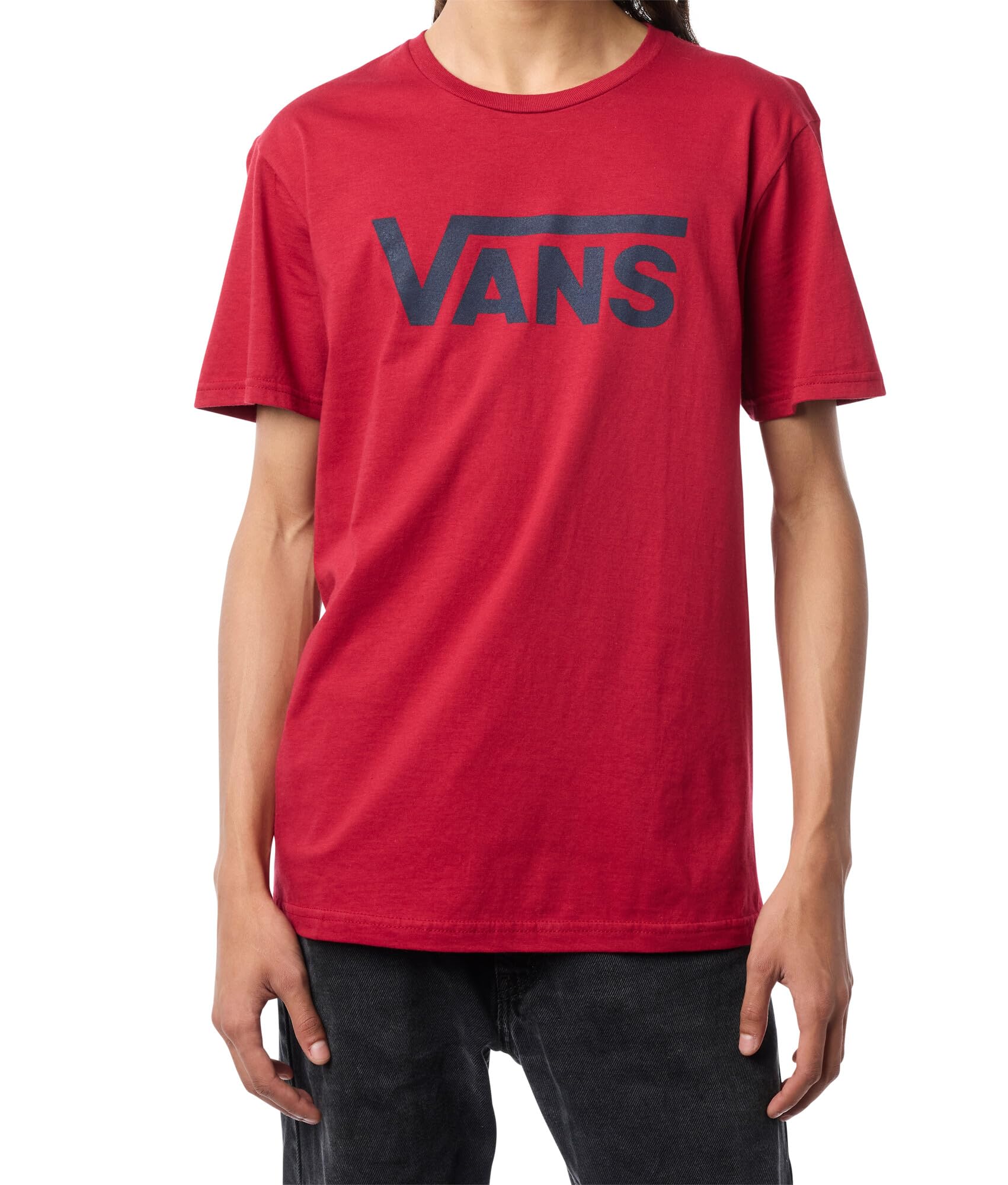 Vans Classic Drop V SS Crew Tee-B, Cardinal and Navy, S