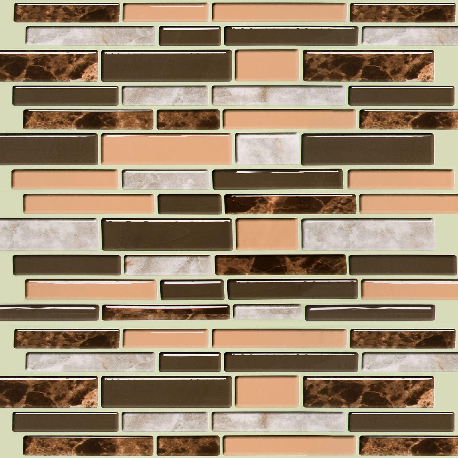 Livebor Brown and Gray Peel and Stick Backsplash Kitchen Wallpaper 11.8inch x 196.8inch Bathroom Wallpaper Kitchen Backsplash Waterproof Contact Paper Countertop Removable Self Adhesive Wallpaper