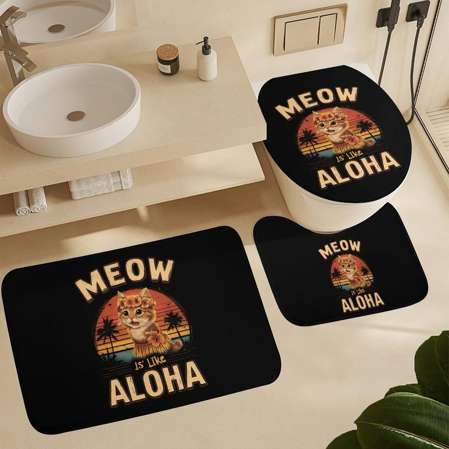 Hawaiian Dance Funny Cat Boys Girls Short Sleeve Shirts Graphic T-Shirts Crewneck Casual Printed Tee