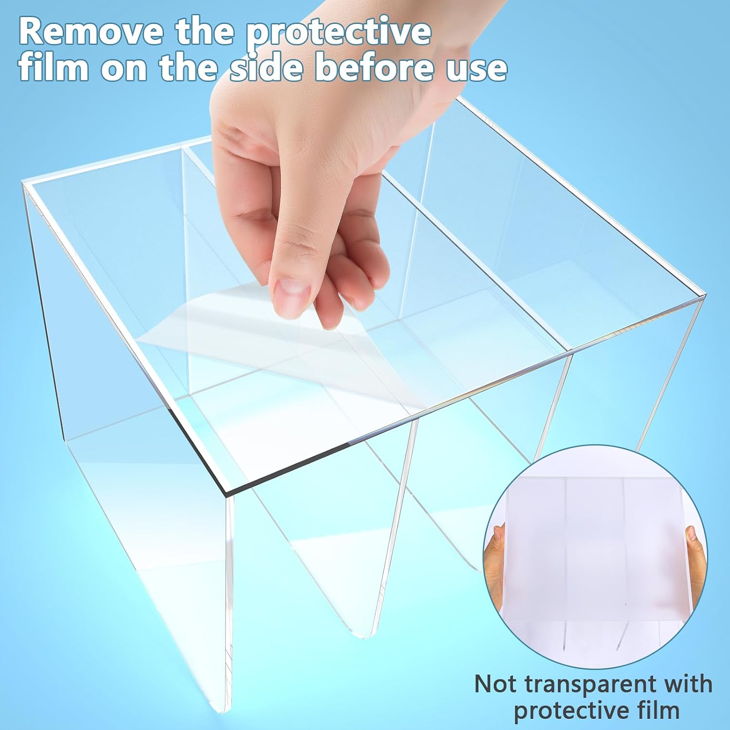 Acrylic Magazine Holder,Clear Folder Organizer File Holder for Desk,Acrylic Bookshelf with 3 Vertical Compartments,Partitioned Office Desk Organizer for Office Organization and Storage