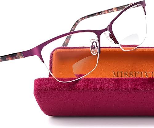 Missfive Lentes de lectura bifocales de alta calidad para mujer, bloqueo de luz azul y bisagra de resorte de metal, lectores de doble uso lejano y