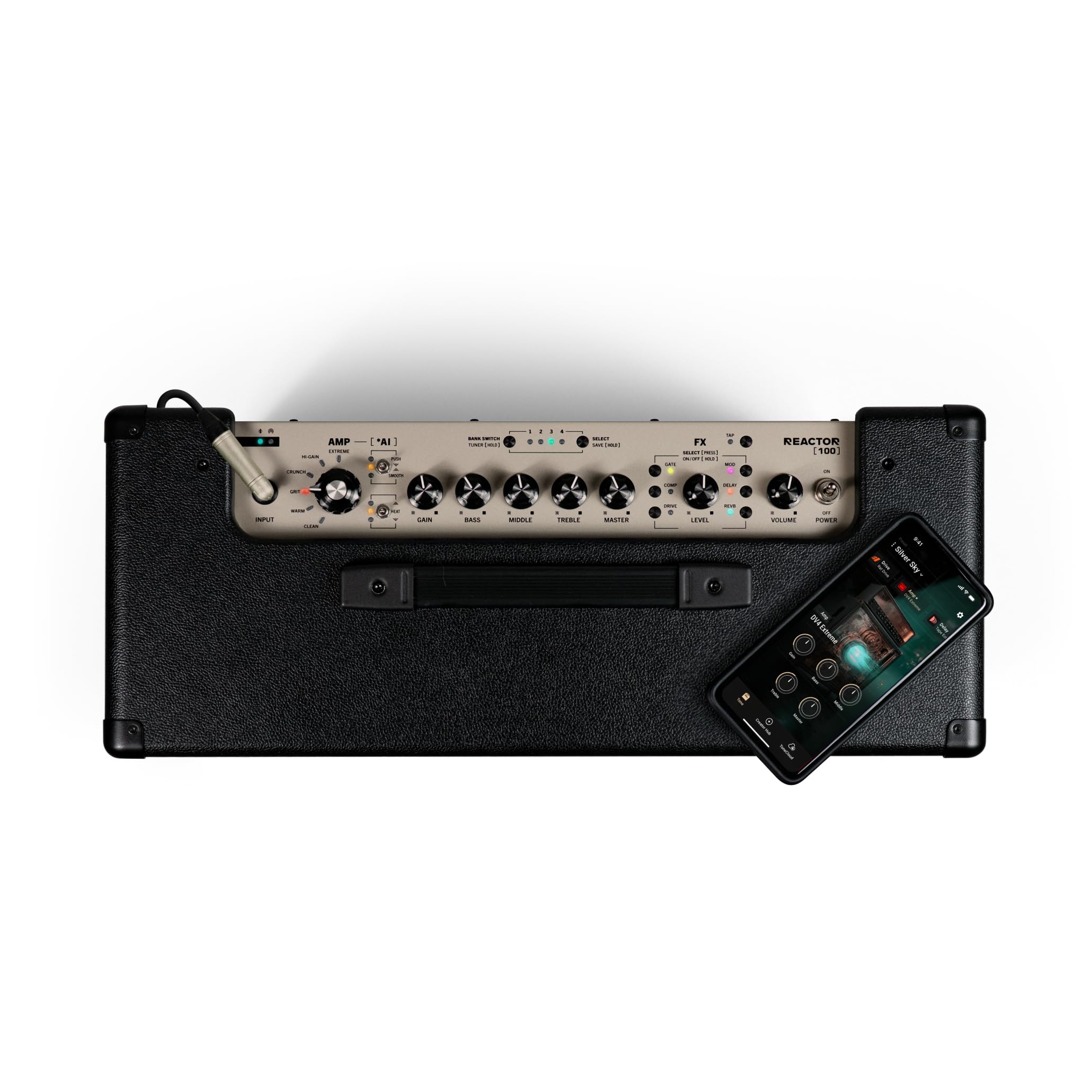 Positive Grid REACTOR 100 Watt – Amplificatore Combo Intelligente per Chitarra con Amp Intelligence, Creazione del Suono da Prompt, Foto e Audio, Wattaggio Selezionabile, Registrazione USB