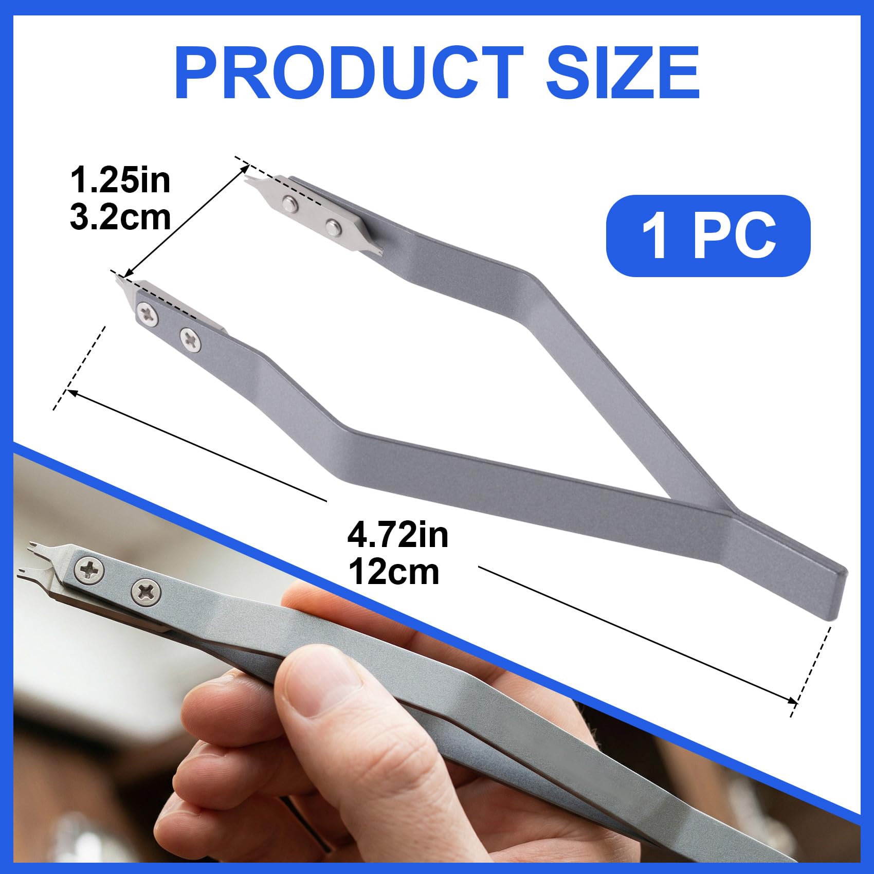 7825 Pince à épiler pour barre à ressort de montre, pince à ressort avec 2 embouts de fourche de rechange, outil de retrait de bracelet de montre, accessoires pour réparer le retrait des