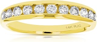 VIR JEWELS 1/4 cttw to 1 cttw Diamond Wedding Band for Women, Comfort Fit Diamond Wedding Band in 14K Gold Channel Set, Size 4.5-10