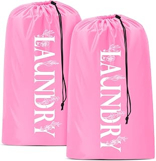 Sylfairy Laundry bags, 2 Pack Travel Laundry Bag for Dirty Clothes with Drawstring, Heavy Duty Laundry Bag for Traveling Camping, Easy Fit a Laundry Hamper or Basket Travel Essentials