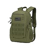 ArcEnCiel 20L Tactical Backpack MOLLE Daypack Gear Pack Camping Bag with Patch (Green)