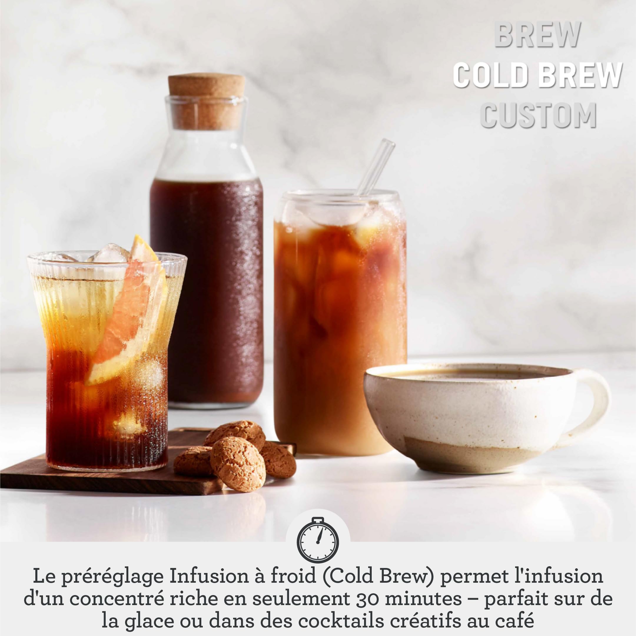 Sage The Luxe Brewer Thermal, Café Filtre Bouton Unique, Standard SCA Gold | Café Filtre une Touche Standard SCA Gold Cup, Cold Brew 30 min, Carafe Isotherme 1,77L; Profils et Départ Différé 24h