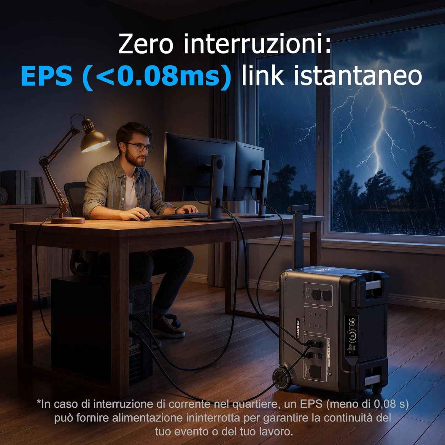 OUKITEL P5000 Pro 5120Wh Centrale Elettrica Portatile Uscità CA da 4000W, Generatore Solare con Batteria LiFePO4, Controllo APP, 15 Porte, Power station generatore solare per casa campeggio