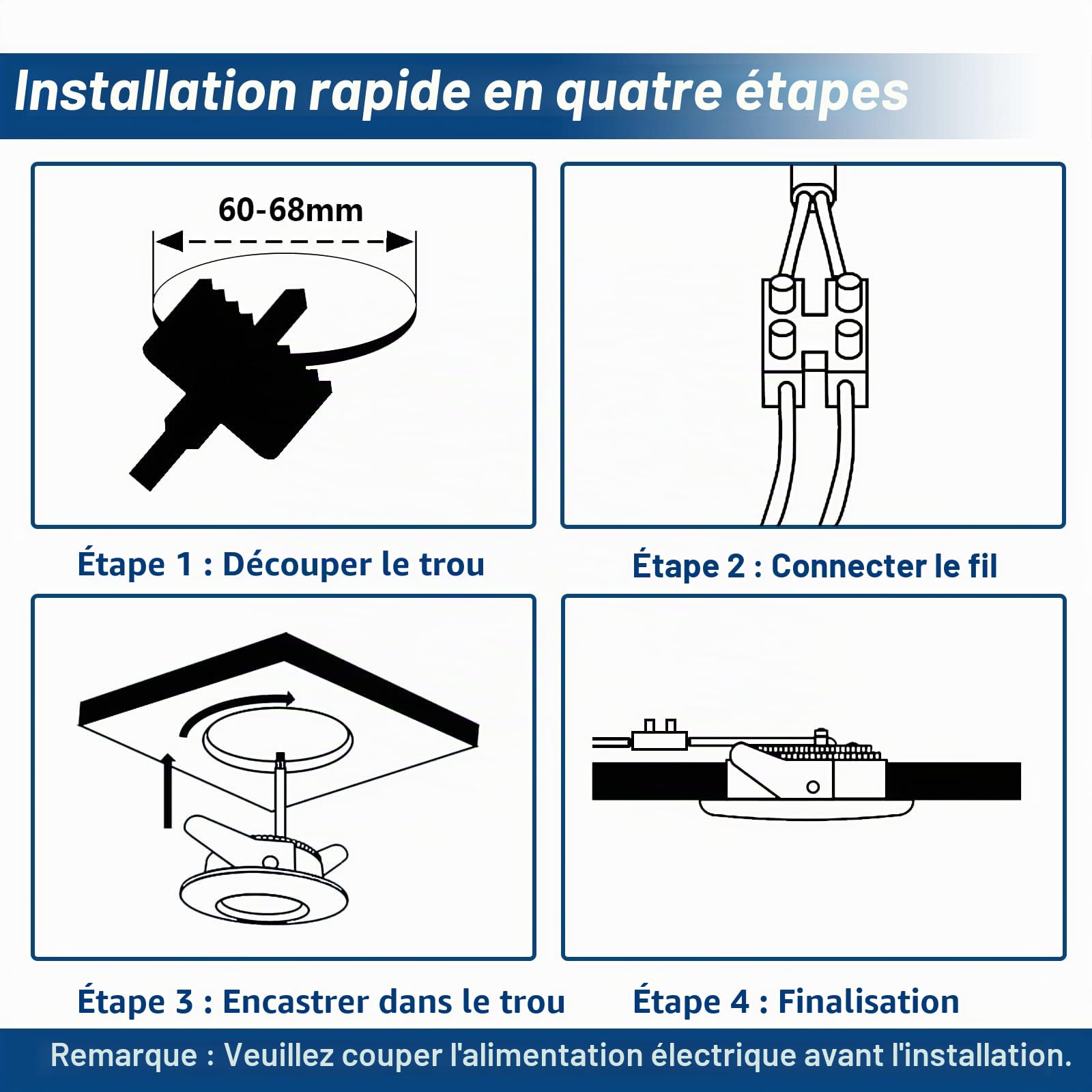 Allesgute Lot de 6 Spots Encastrables Étanches pour Salle de Bain - Éclairage Encastré Circulaire IP44, 230V 5W, Design Ultra-mince 30mm, Finition Nickel, Lumière Blanc Naturel 500lm, Ø68mm