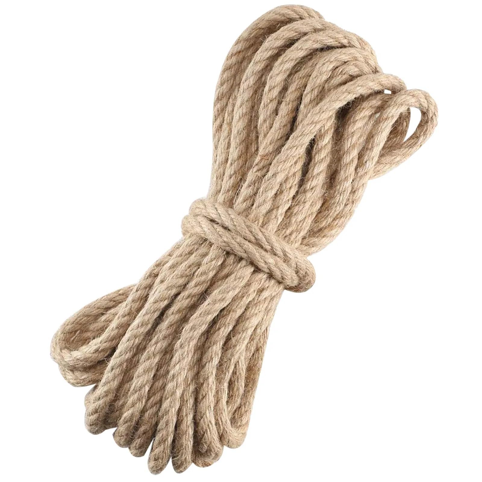 50 m x 10 mm Hanfseil, Tauziehen-Seil, Haushalt, DIY, dekoratives Seil for Heimwerker und Kunsthandwerk, Verpackung, Floristik, Bündelung Für Camping Garten