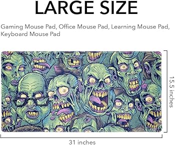 Amazon.com: Zombie Pattern Dead Corpses Undead Horror Large Gaming