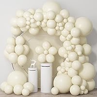 Vista 12 de Globos de arena blanca 60pcs de 5 pulgadas globos pequeños beige para arco de guirnalda de globos, redondos de 5 pulgadas, mini globo de látex