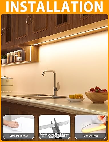 Miniatura 5 de Lamomo COB - Tira de luces LED Pro, 16.4 pies, color blanco cálido, regulable, autoadhesiva, con control remoto, flexible, cortable, impermeable,