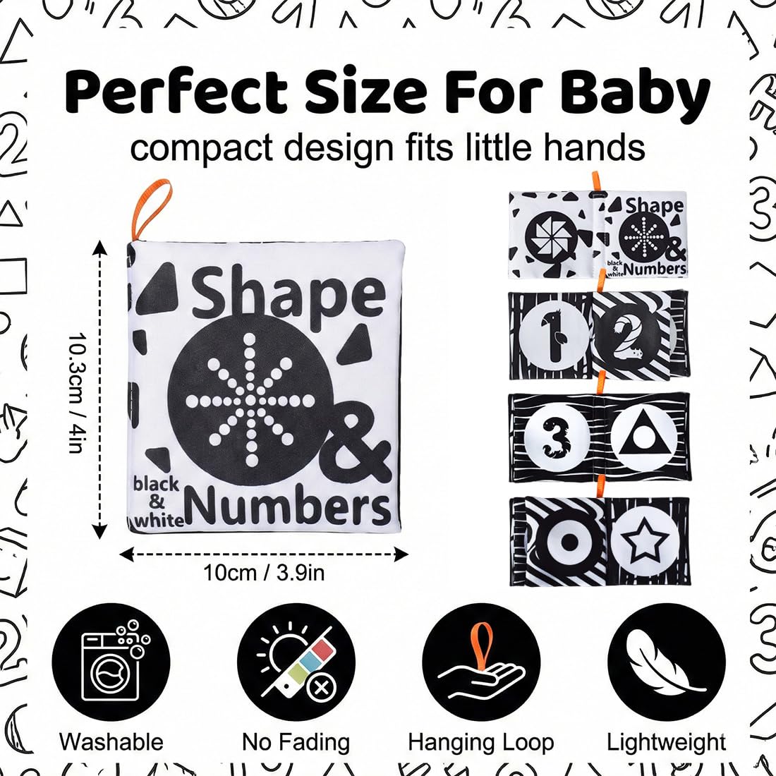 Livre d'Éveil Noir et Blanc Bébé 0-12 Mois, Livre noir et blanc bébé, Image noir et blanc bébé,Livre Sensoriel Pliable à Haut Contraste, Jouet Montessori Cadeau de Naissance Unisexe