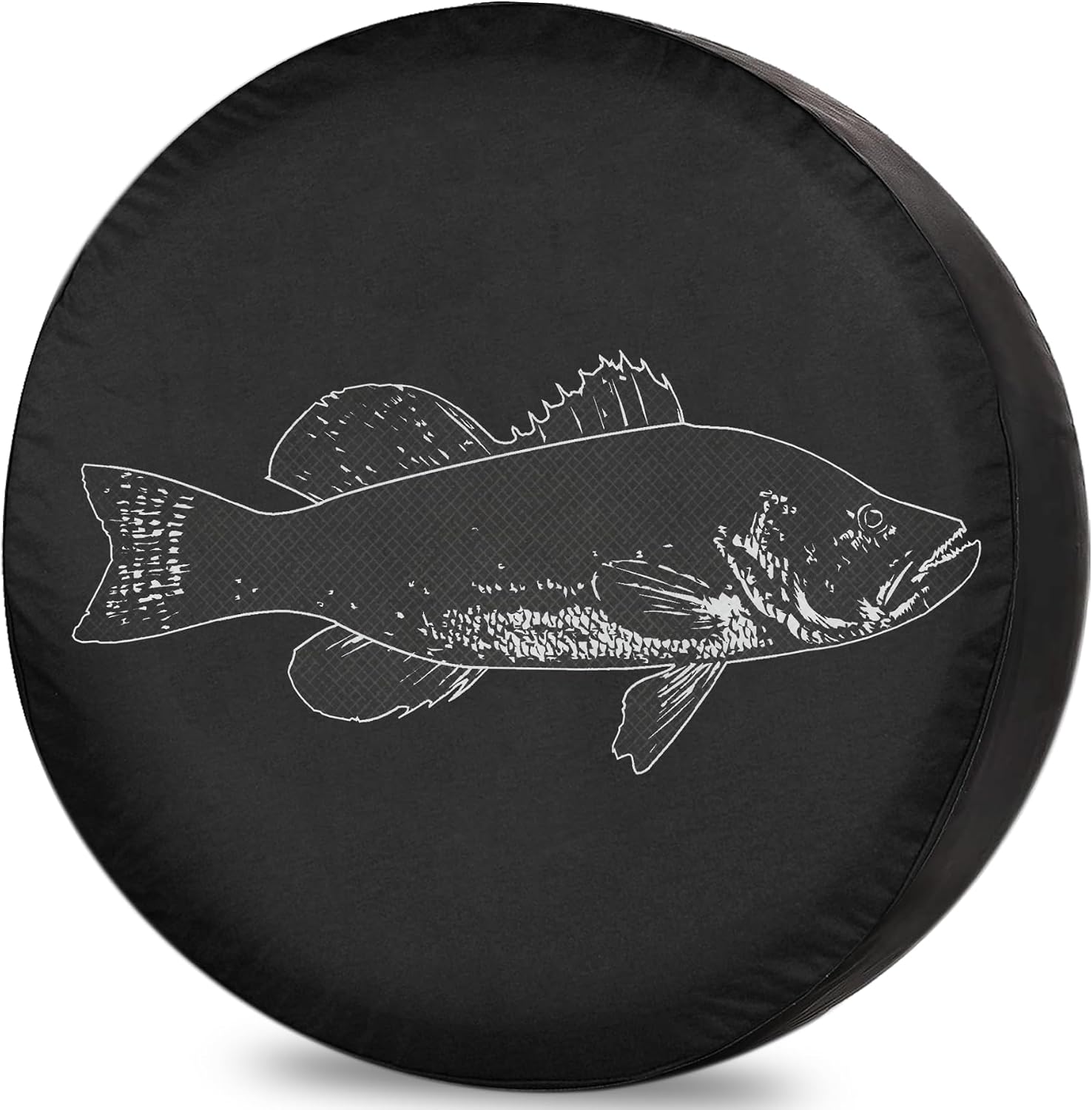 Spare Tire Covers for RV Trailer Walleye Weatherproof Dustproof Universal for SUV, Camp, and Travel Vehicles 12" 13" 14" 15" 16" 17 Inch