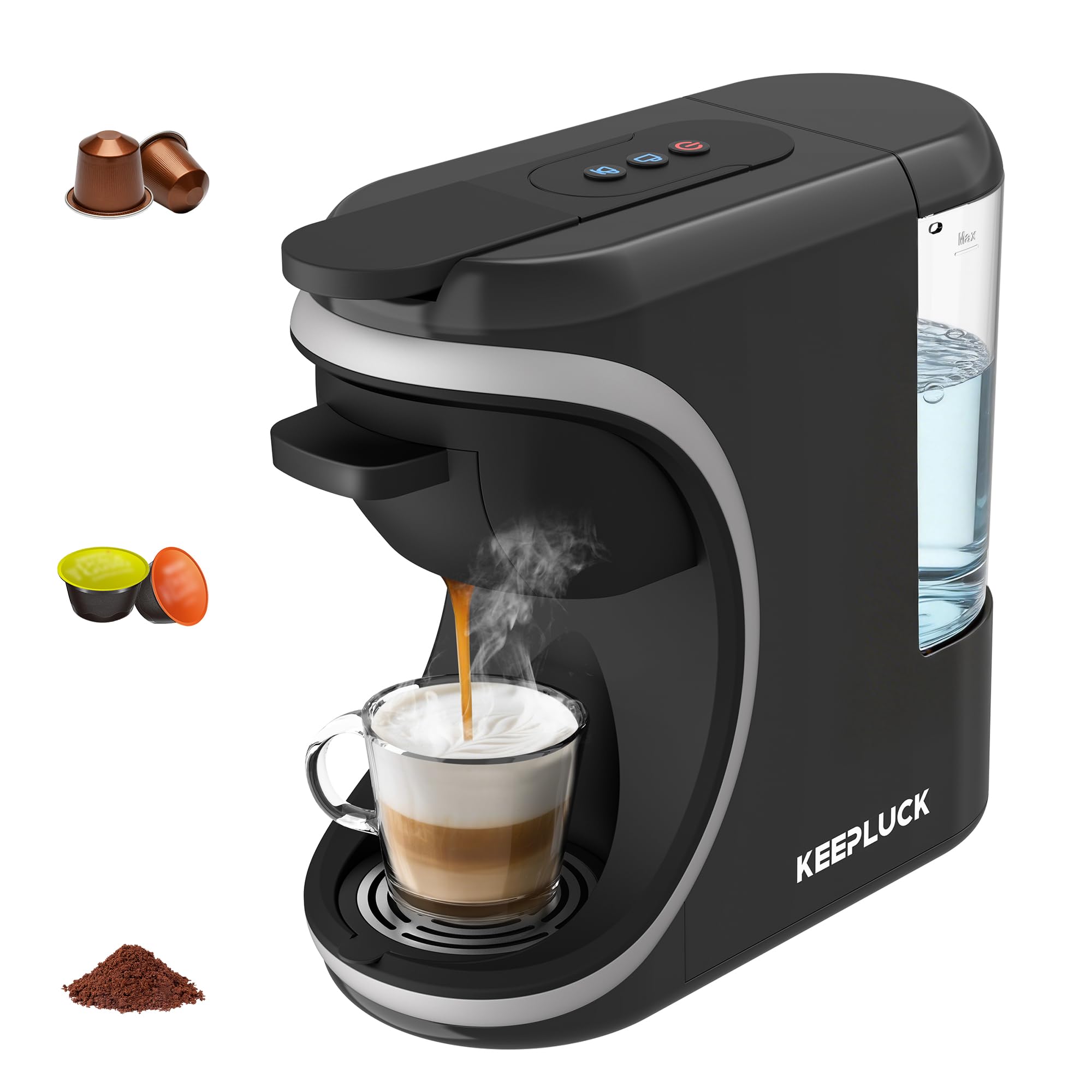 Cafetera de cápsulas 3 en 1 para Nespresso Original/para Dolce Gusto/polvo, compacta y ahorra espacio, 600 ml (ST-551)
