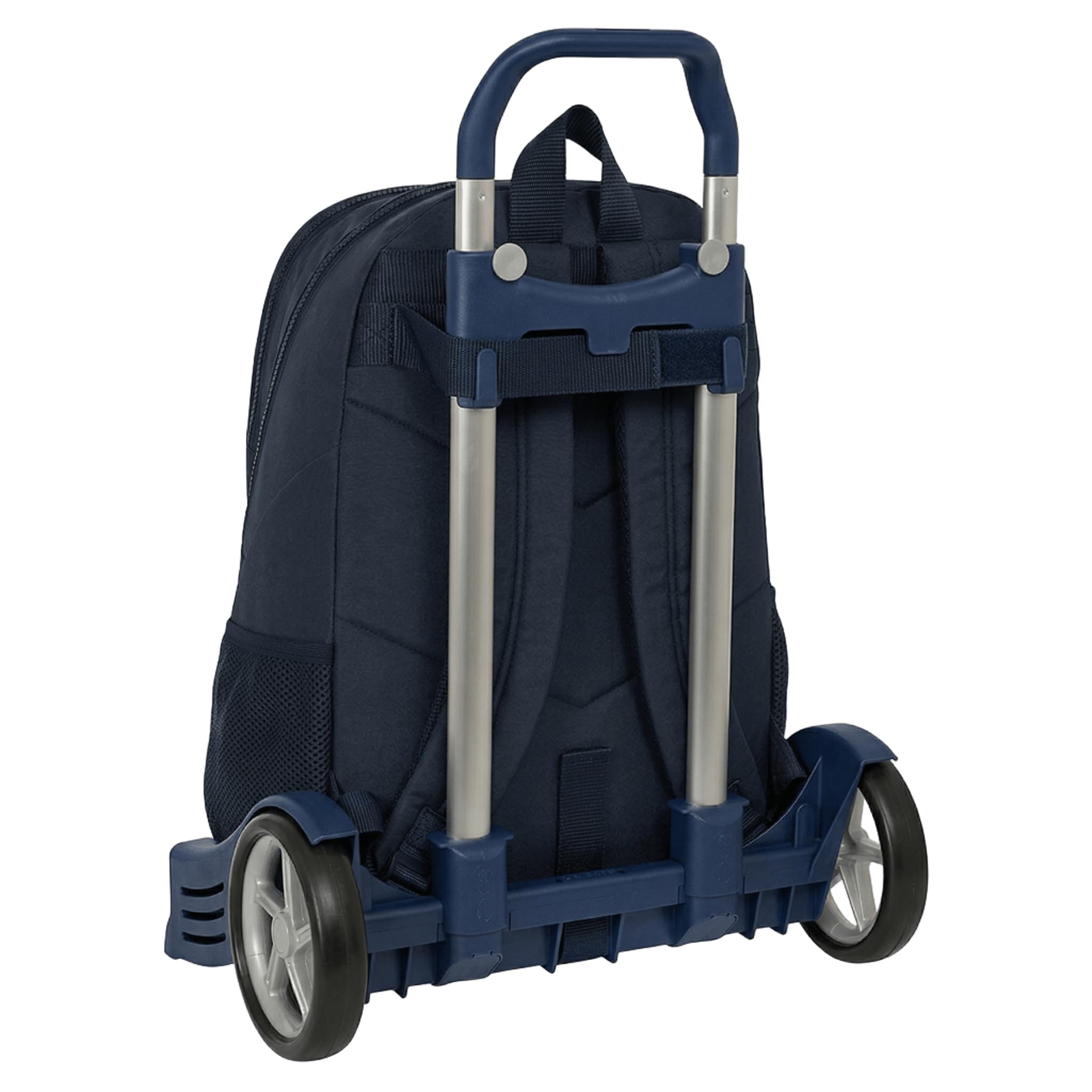 Real Madrid MOCH 665+CARRO EVOLUTION 2ª EQUIPACIÓN | Mochila con Carro Extraíble, Diseño Oficial, Espalda Acolchada, Hombreras Ergonómicas, Base Reforzada, Ruedas Silenciosas