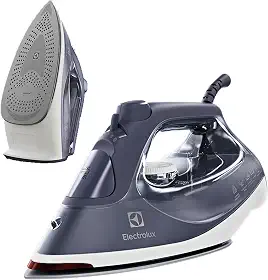 Ferro de Passar Seco e vapor Electrolux antiaderente base ceramica vapor vertical extra 1500W azul marinho ESI60 127v