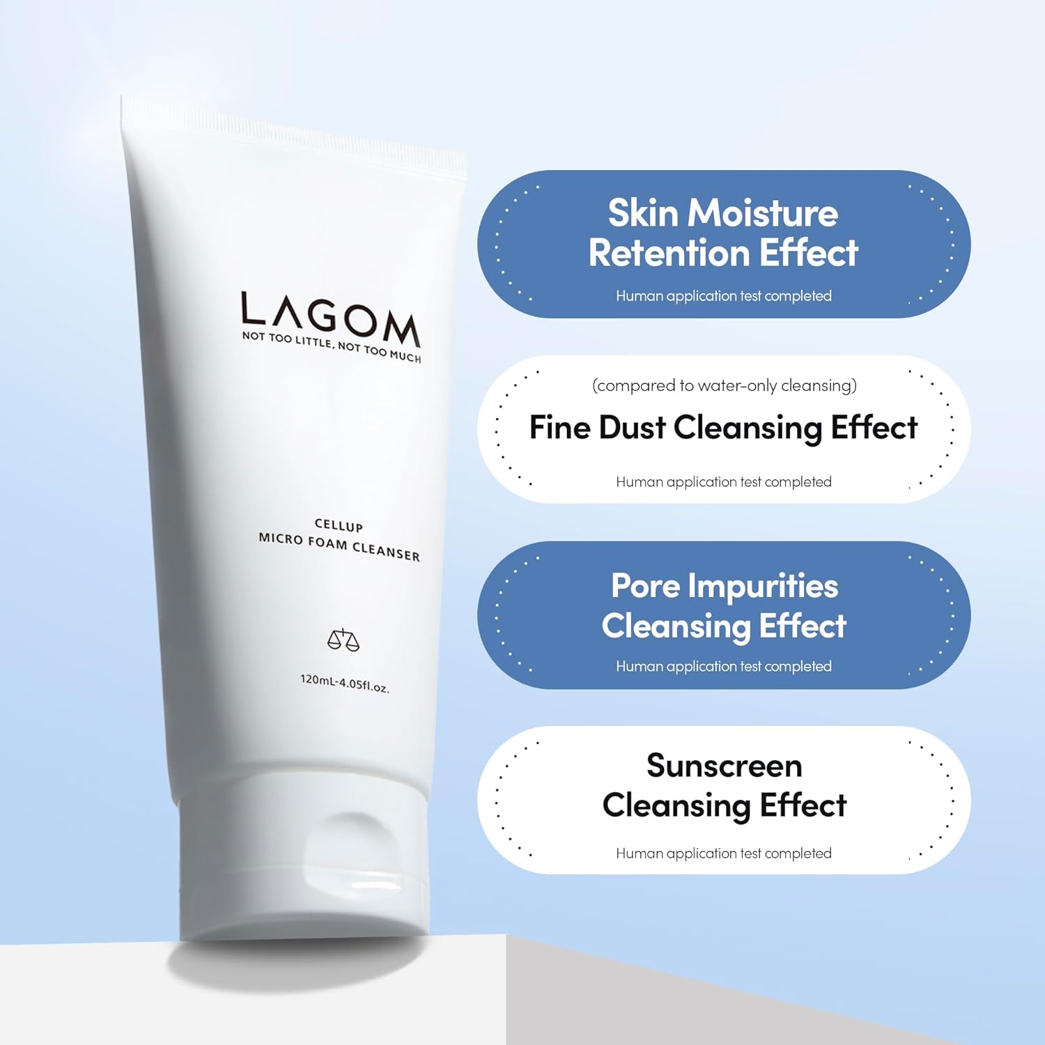 LAGOM Cellup Micro Foam Cleanser, Hydrating Deep Cleansing Face Wash, Korean Makeup Remover, Dense Soft Micro Bubbles, Ultra Fine Dust Removal 4.05 Fl Oz - Image 5