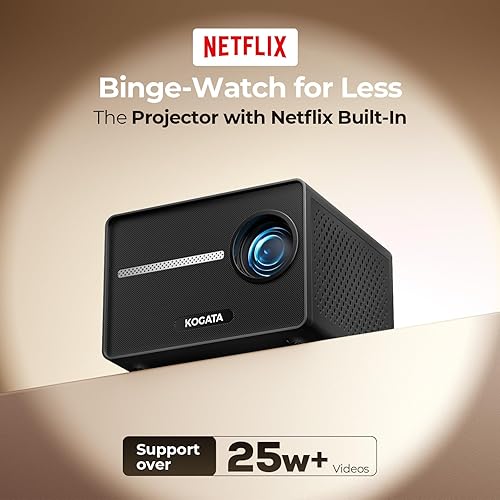 Vista 2 de Mini-proyector portátil inteligente con WiFi y Bluetooth, aplicaciones integradas/enfoque eléctrico/Keystone 4P/HDR10+, proyector de películas al
