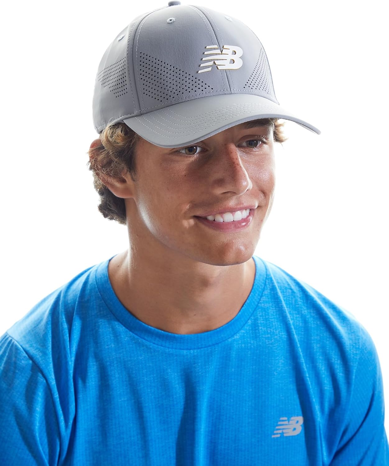 New Balance Adult Unisex 6 Panel Lightweight Adjustable Stretch Performance Workout Gym Running Mesh Hat - Image 8