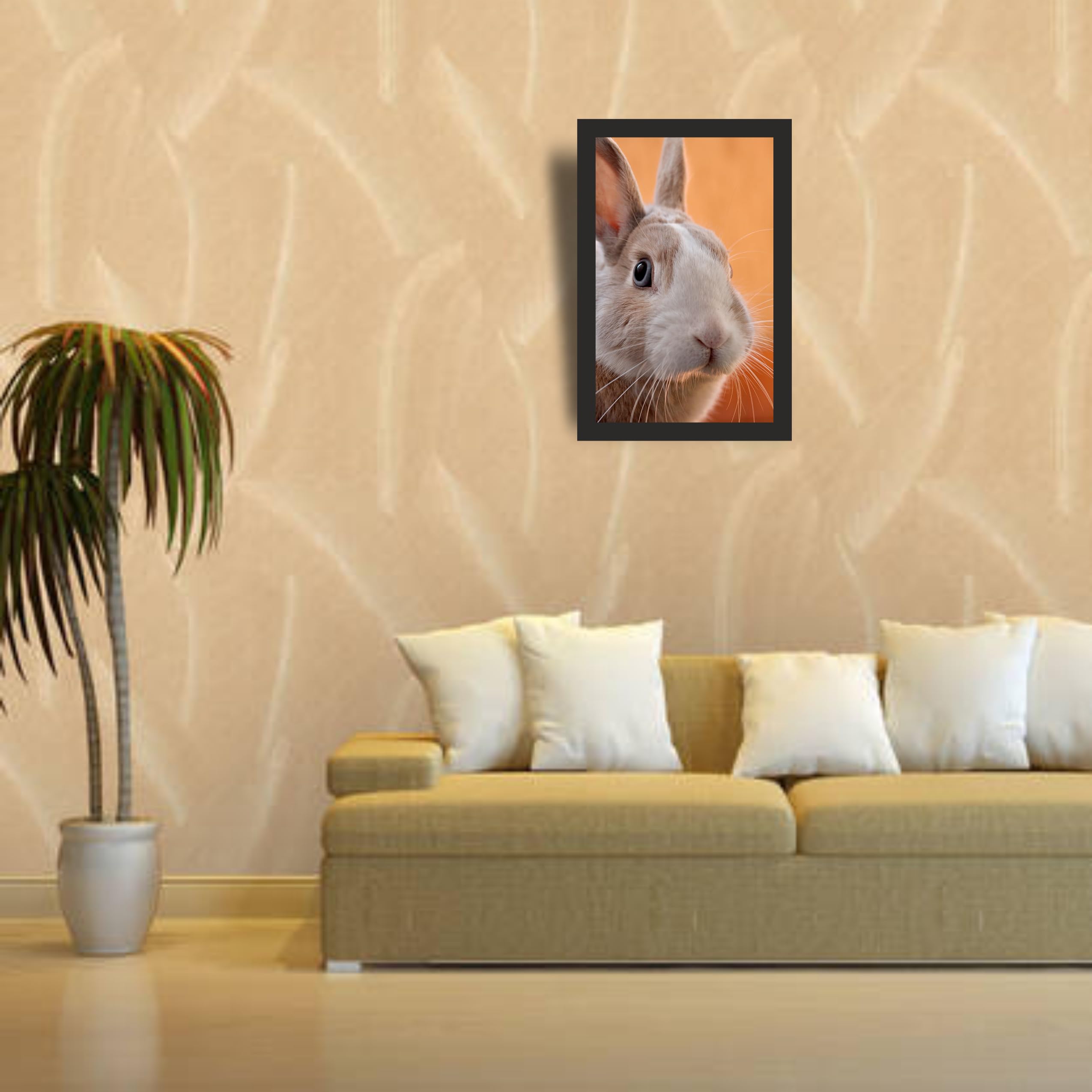 Rabbit Portrait Wall Art Frame 12x18 Inch