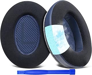 SoloWIT Cooling-Gel Ear Pads Cushions Replacement, Earpads for Bose QuietComfort 35 (QC35) and Quiet Comfort 35 II (QC35 II) Over-Ear Headphones, Noise Isolation Foam - Navy Blue