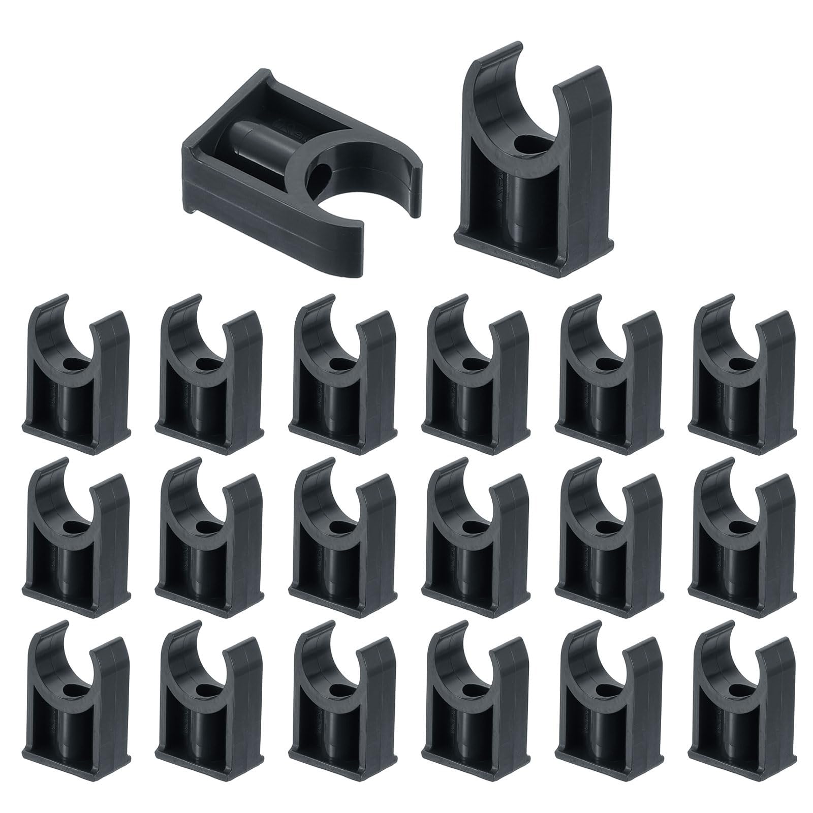 TA-VIGOR 20mm PVC Water Pipe Clamps Clips, 20pcs U-Shaped Tubing Hose Buckles for 20mm OD Tubing, TV Trays Hose Hanger Support Pex Tubing Hose Clamps Universal Single Pipe Clip
